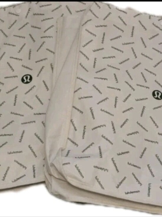 lululemon athletica Handbags - Lululemon Reusable Shopping Tote Bags Lot Of 2  Large White 16”x 14” 💵